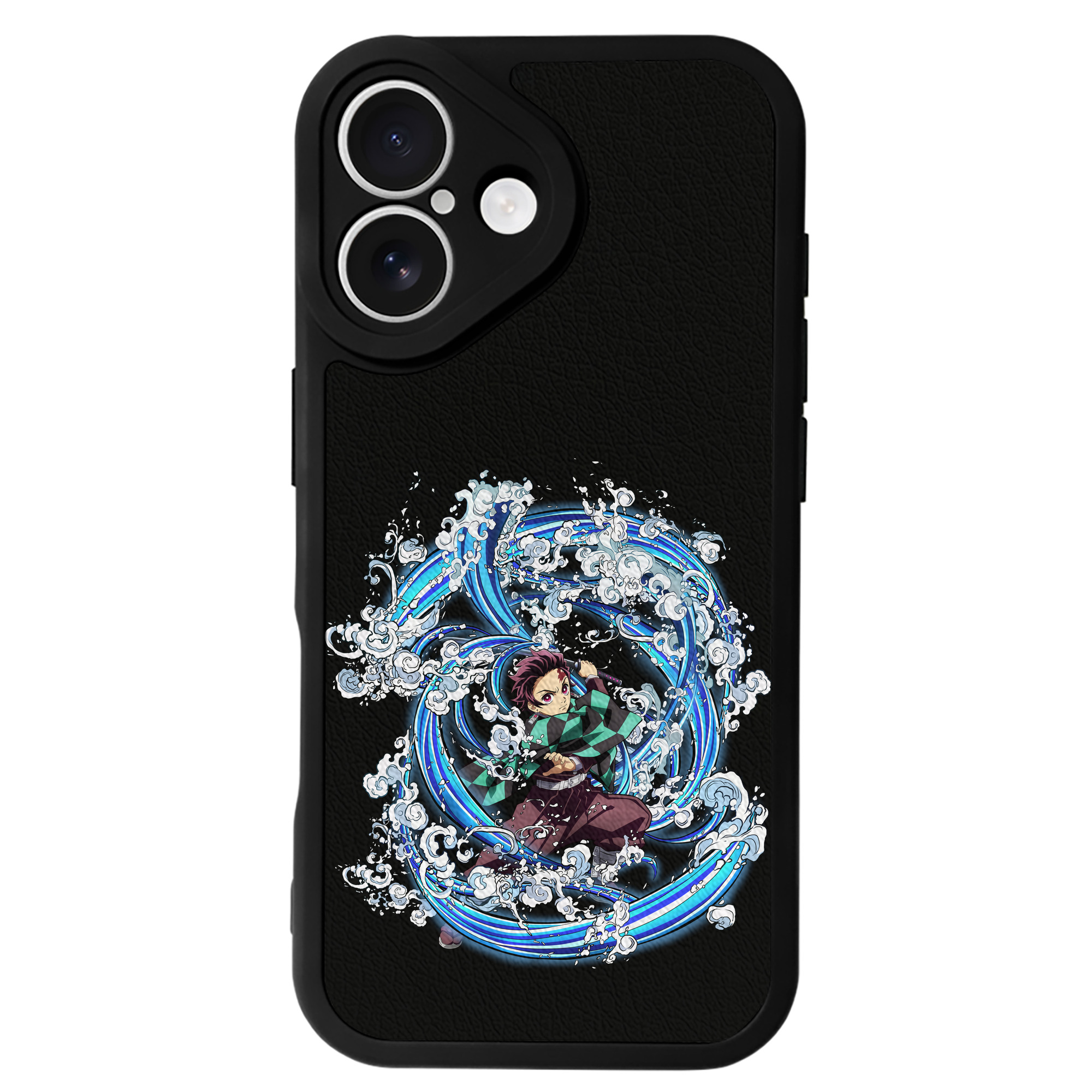 （画像用） 鬼滅の刃 竈門 炭治郎／かまど たんじろう Kamado Tanjirou 【iPhone 16シリーズ対応】シリコンスマホケース（レザー調） 材質：シリコン